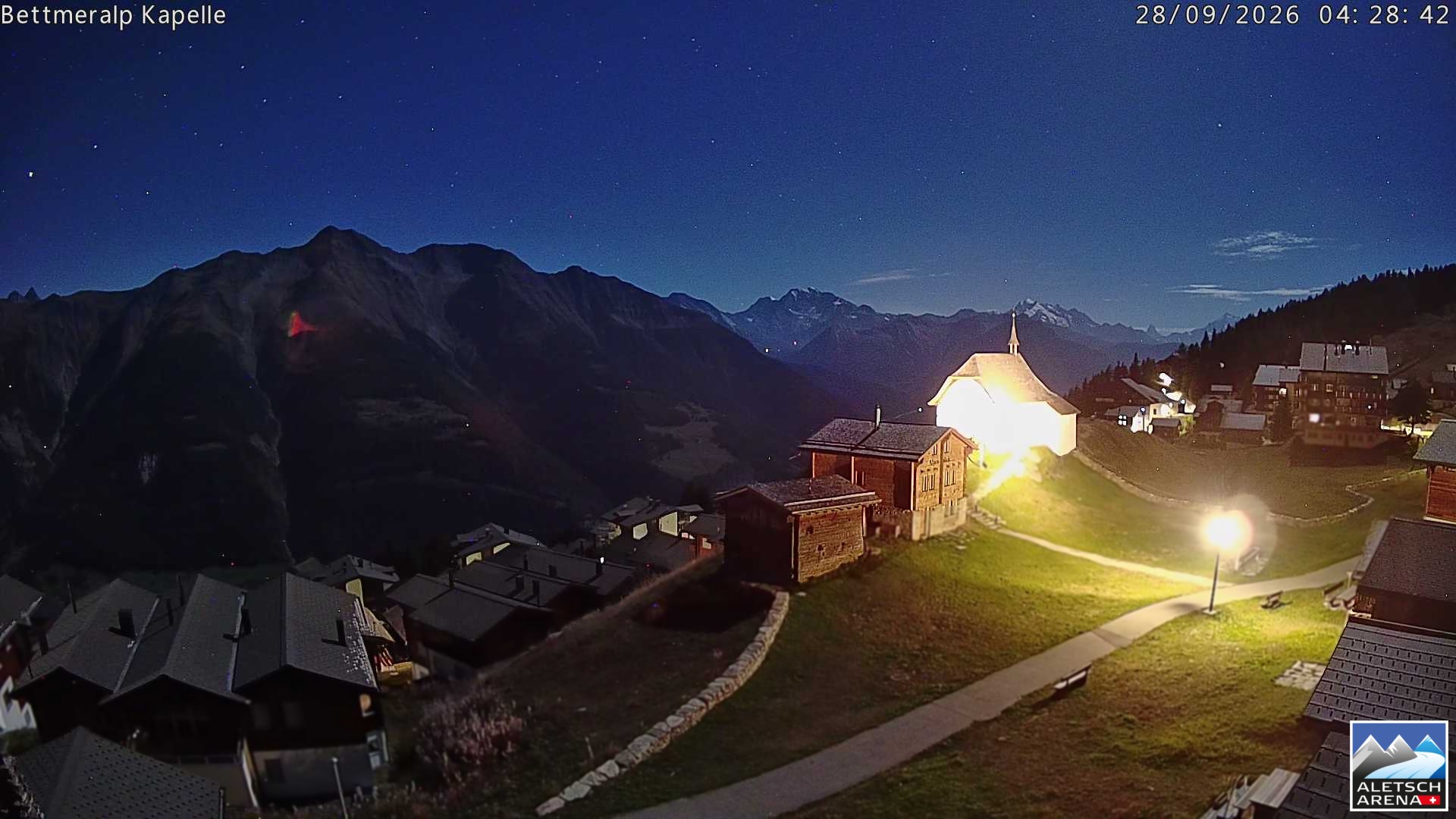 Archiv Foto Webcam Kapelle Bettmeralp
