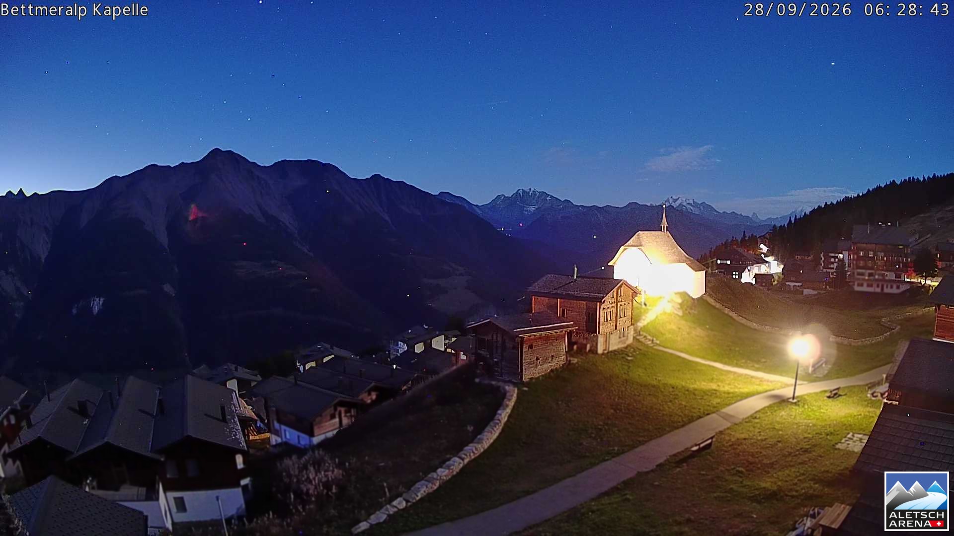 Archiv Foto Webcam Kapelle Bettmeralp