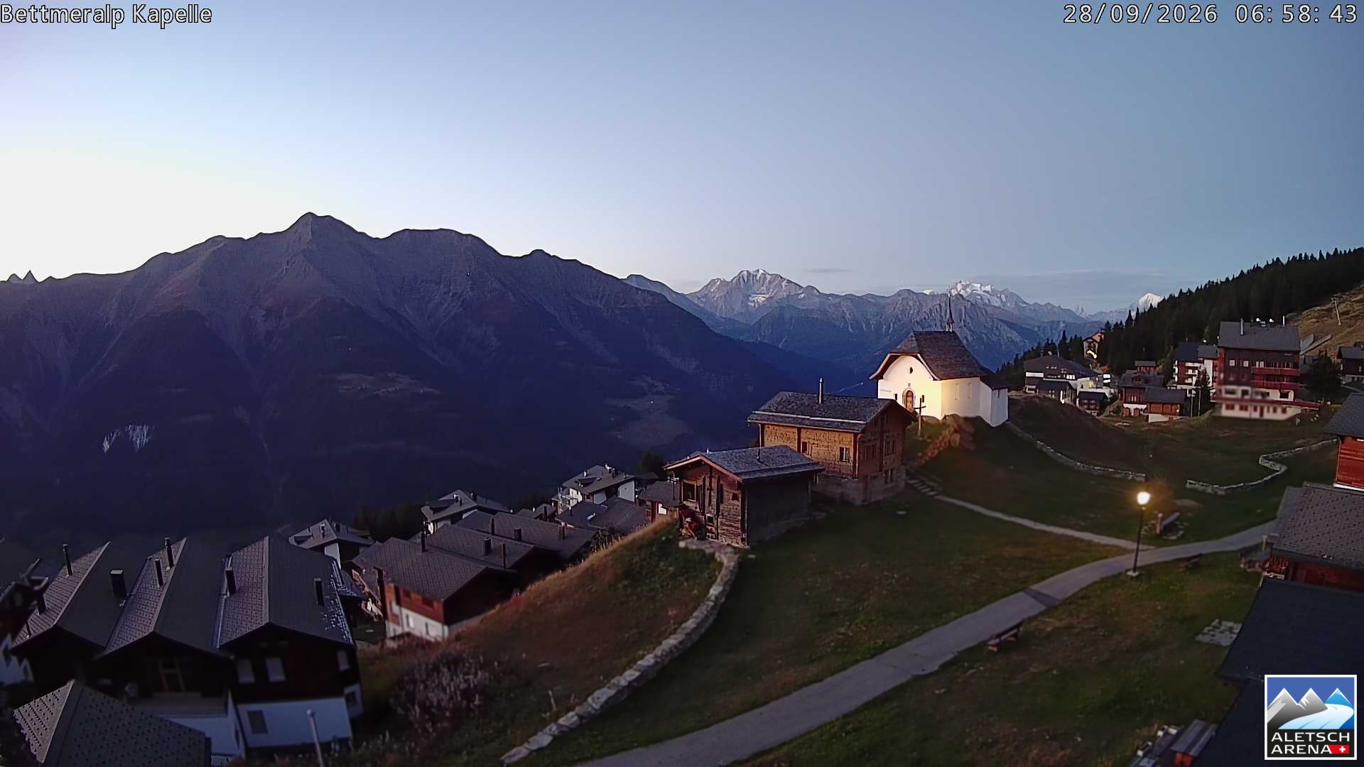 Archiv Foto Webcam Kapelle Bettmeralp
