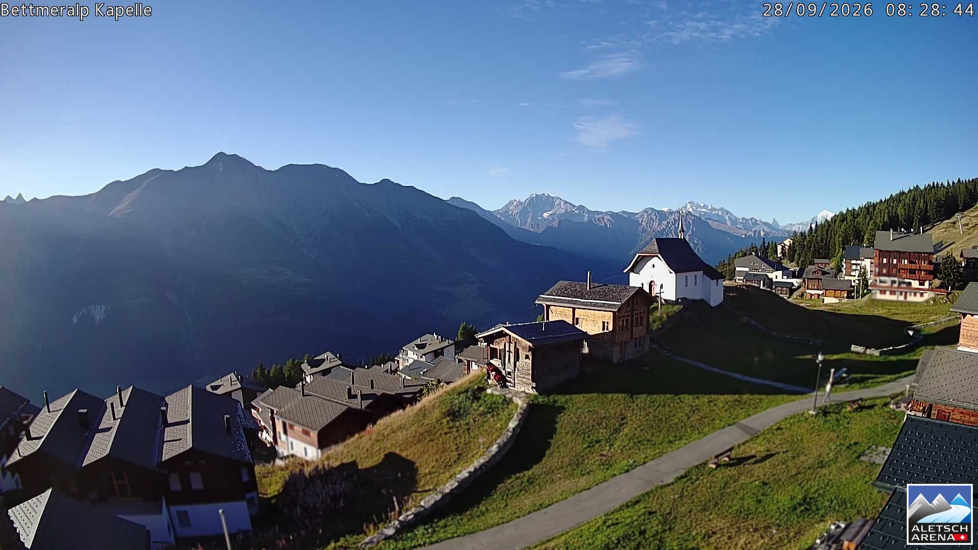 Archiv Foto Webcam Kapelle Bettmeralp