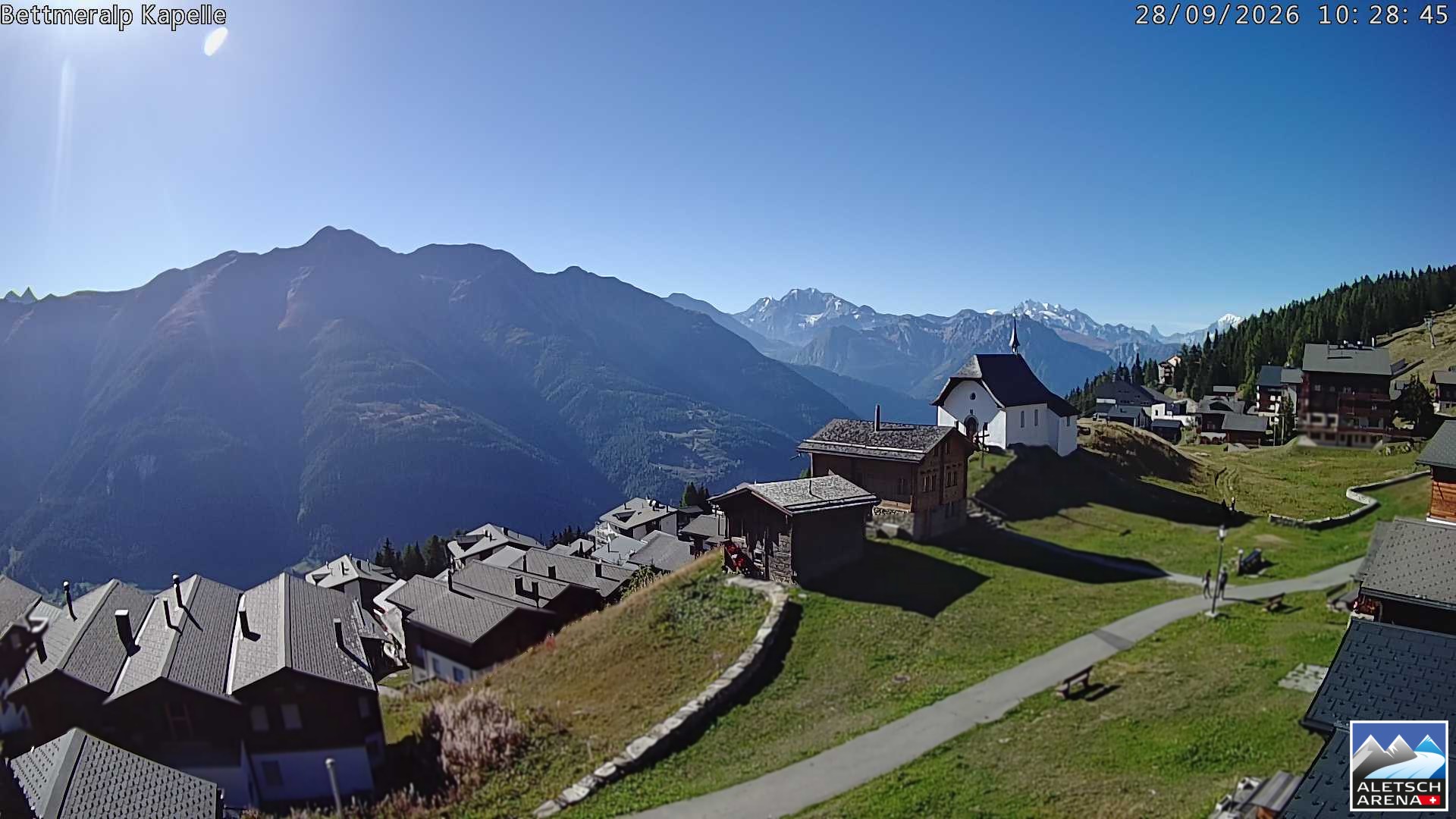 Archiv Foto Webcam Kapelle Bettmeralp