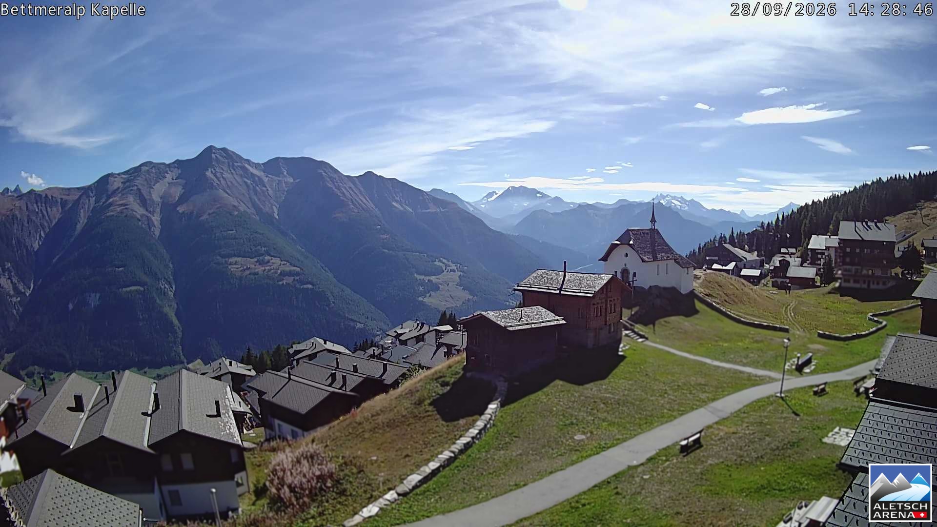 Archiv Foto Webcam Kapelle Bettmeralp