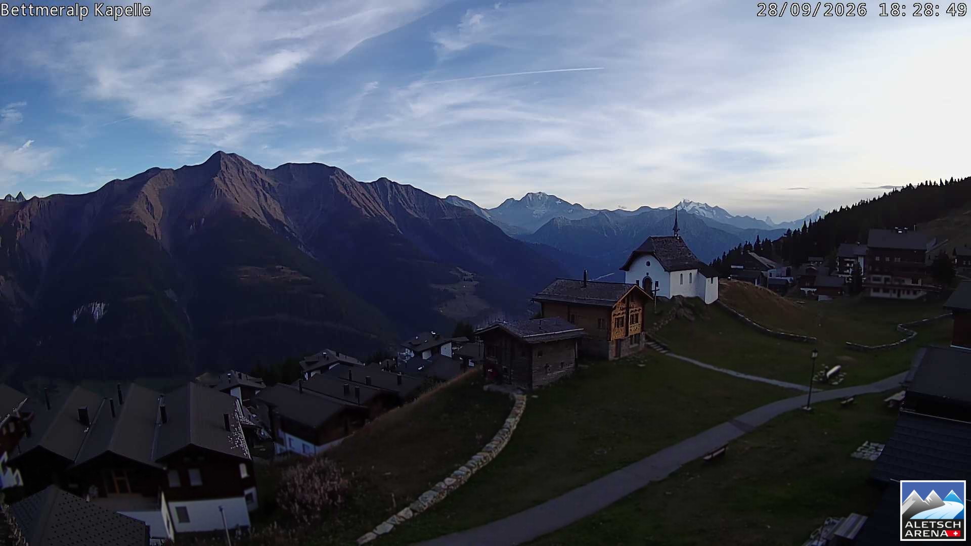 Archiv Foto Webcam Kapelle Bettmeralp