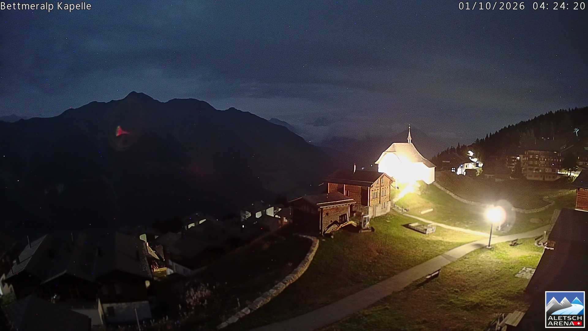 Archiv Foto Webcam Kapelle Bettmeralp