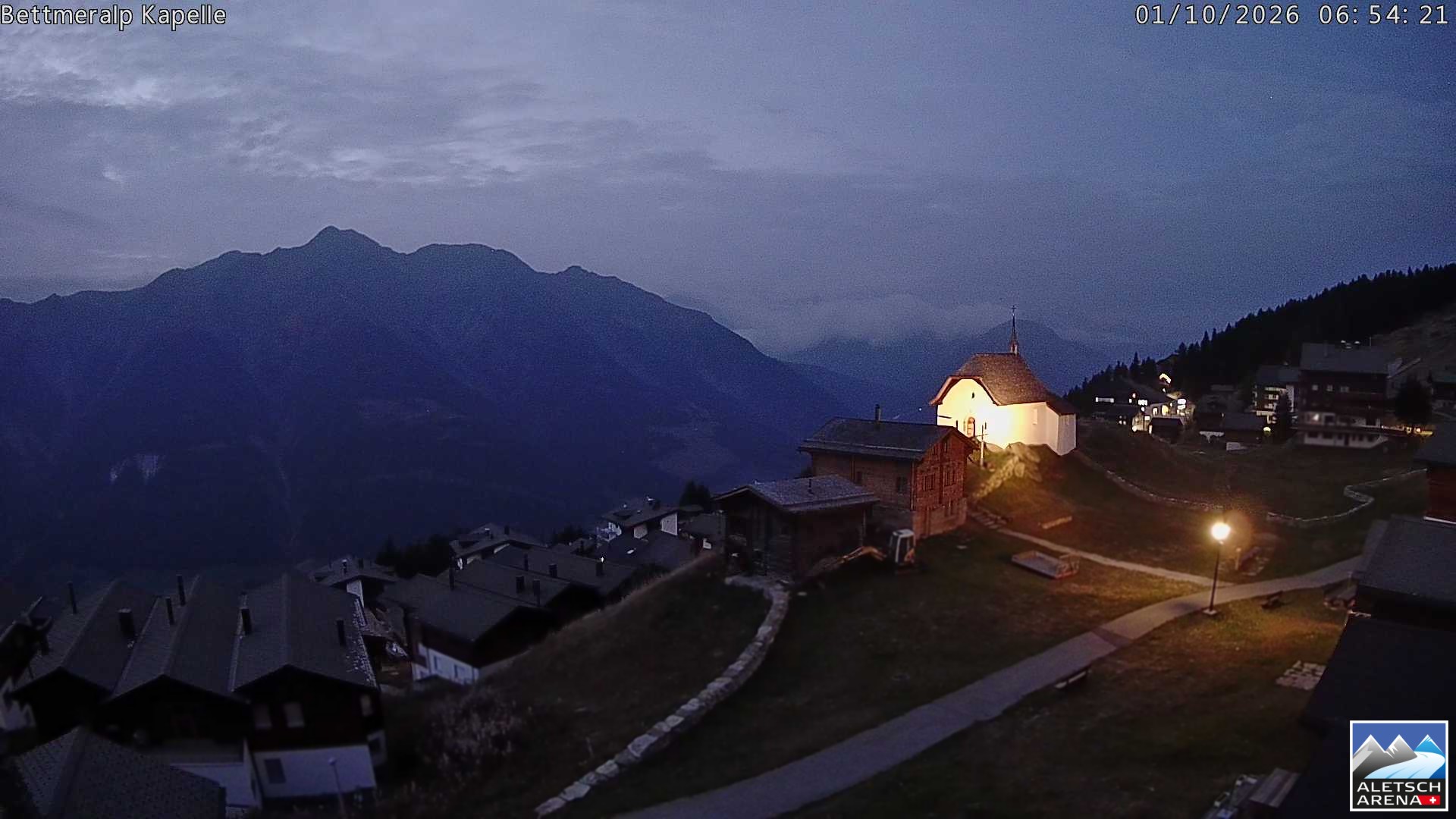 Archiv Foto Webcam Kapelle Bettmeralp