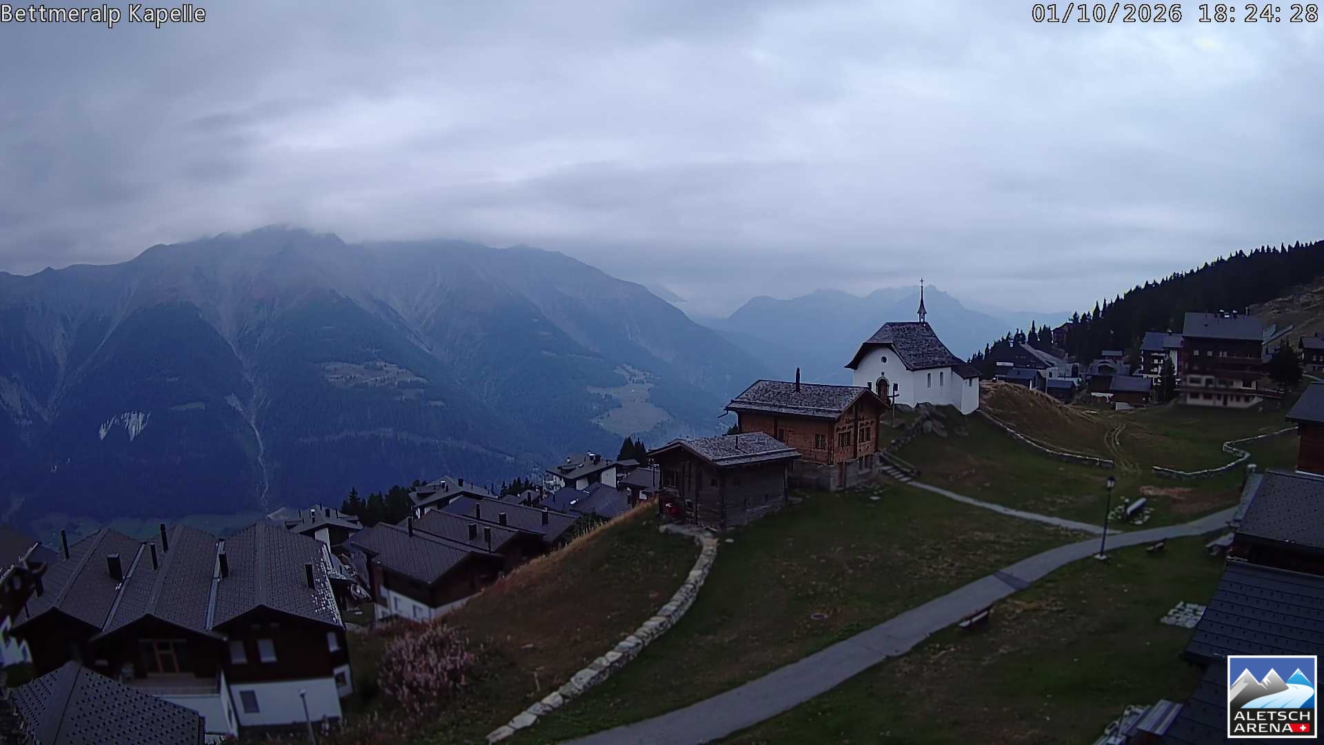 Archiv Foto Webcam Kapelle Bettmeralp