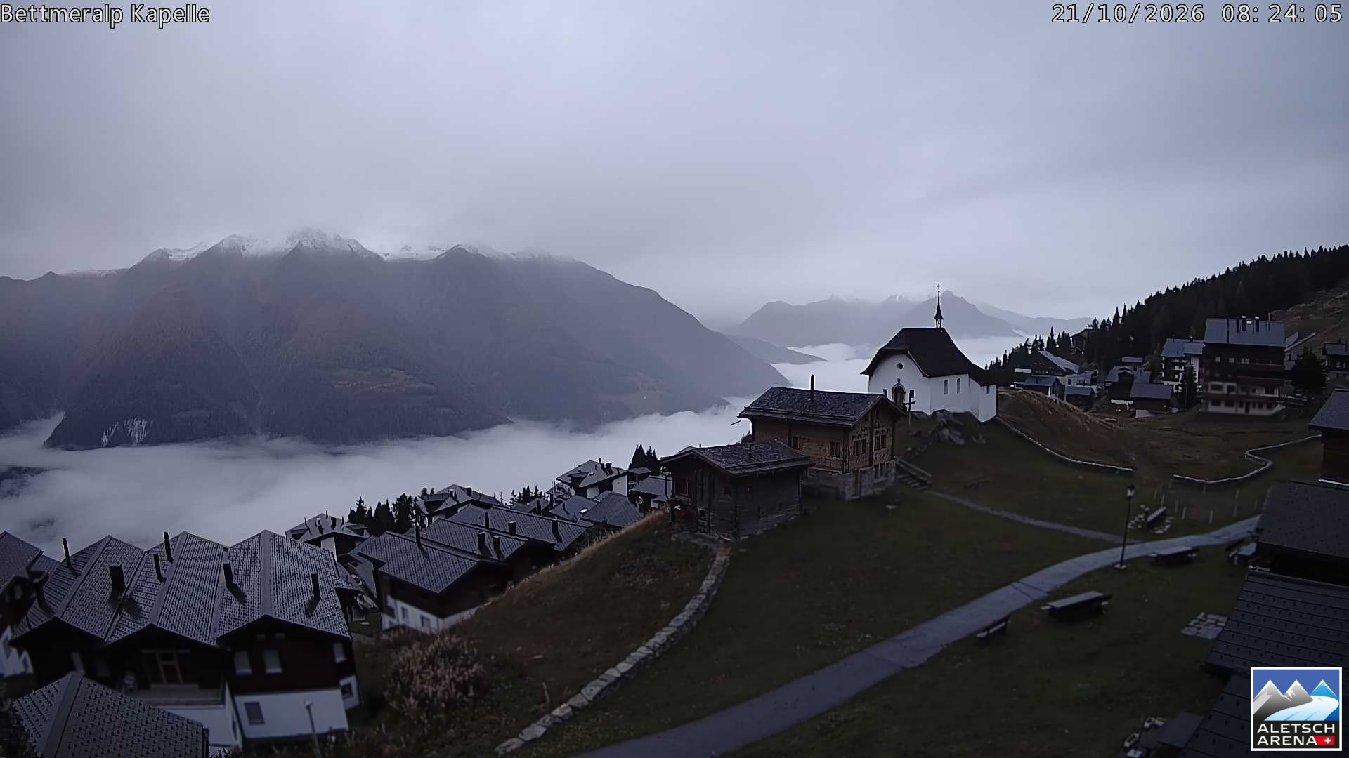 Archiv Foto Webcam Kapelle Bettmeralp