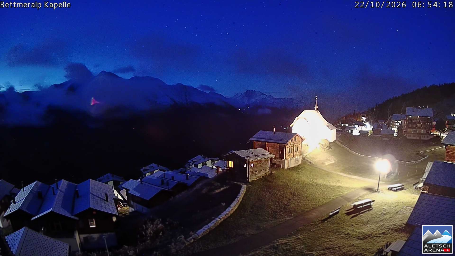 Archiv Foto Webcam Kapelle Bettmeralp