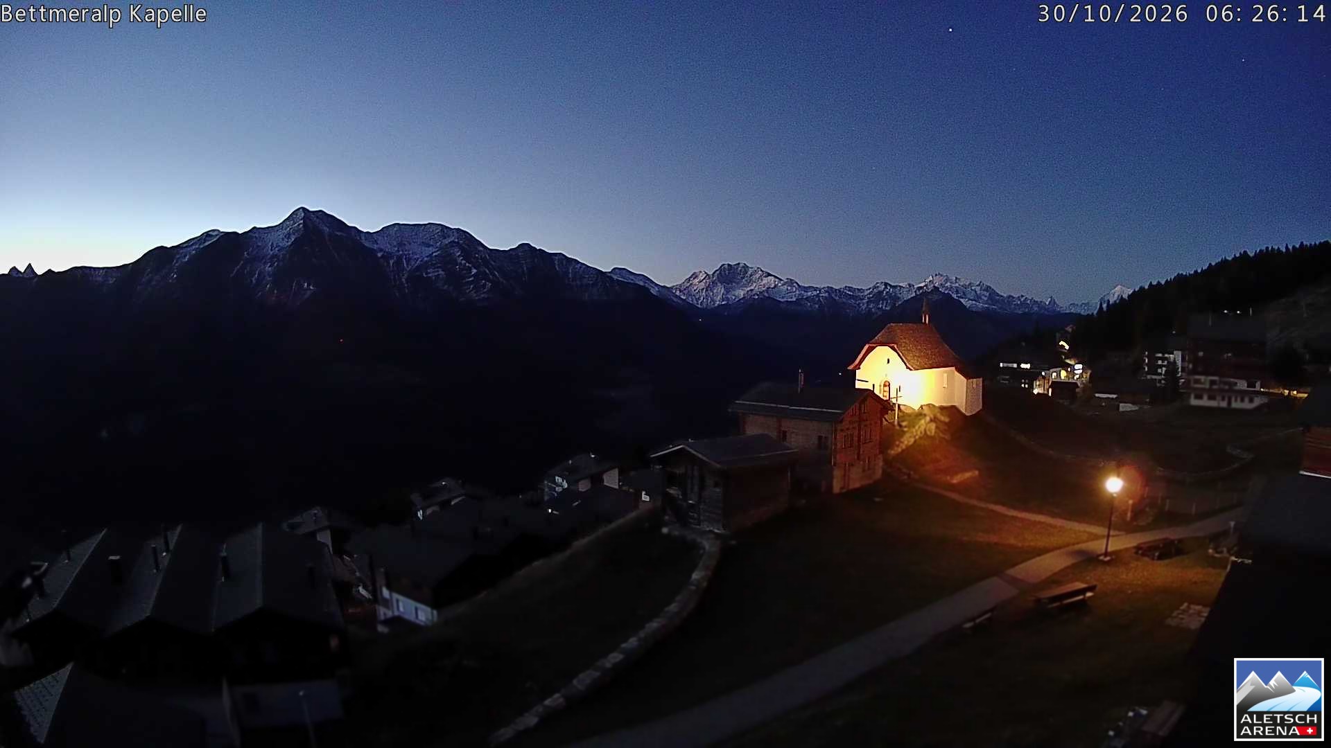 Archiv Foto Webcam Kapelle Bettmeralp