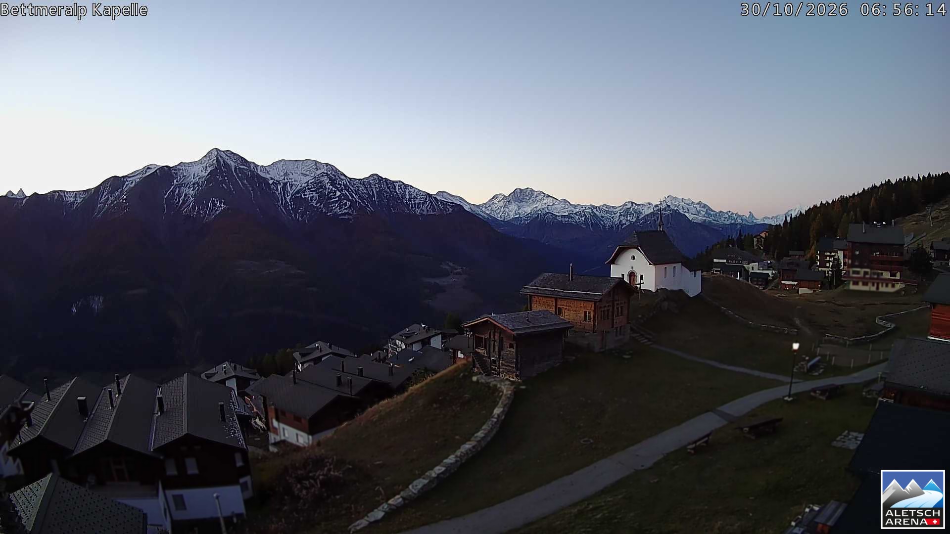 Archiv Foto Webcam Kapelle Bettmeralp