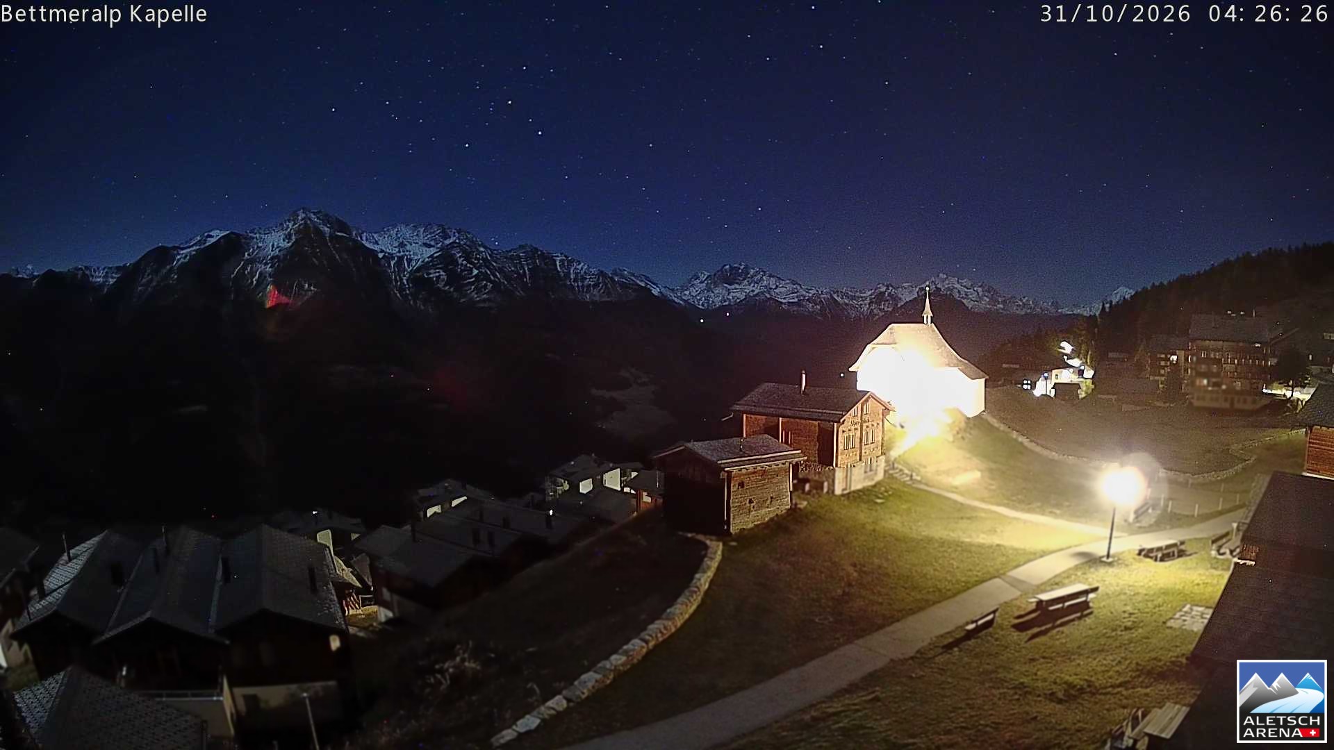 Archiv Foto Webcam Kapelle Bettmeralp
