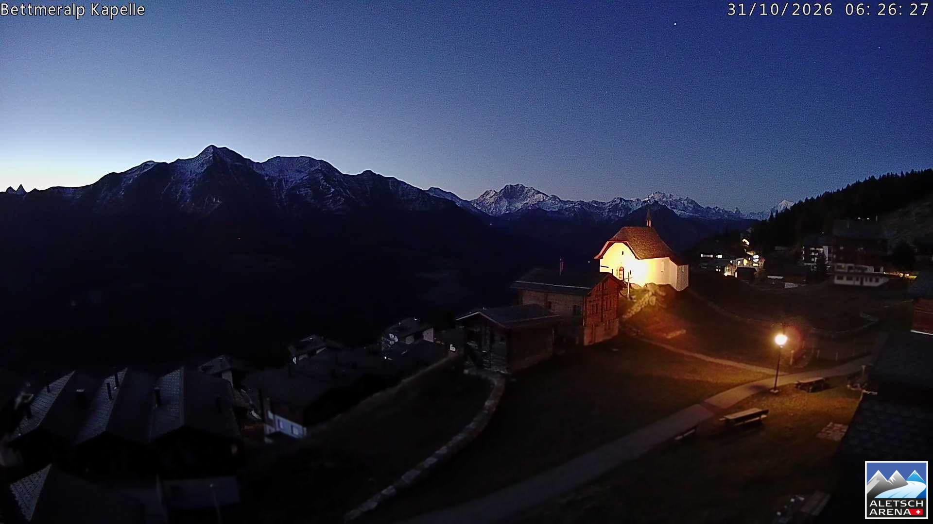 Archiv Foto Webcam Kapelle Bettmeralp