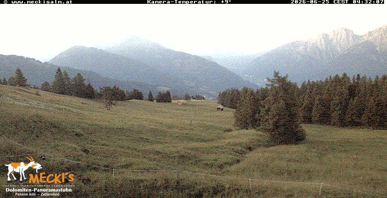 Archiv Foto Webcam Blick von Mecki's Alm Hütte auf der Faschingalm