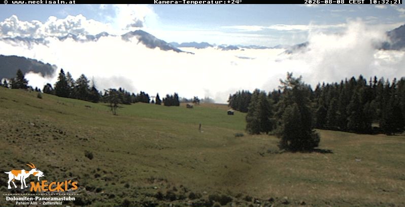 Archiv Foto Webcam Blick von Mecki's Alm Hütte auf der Faschingalm