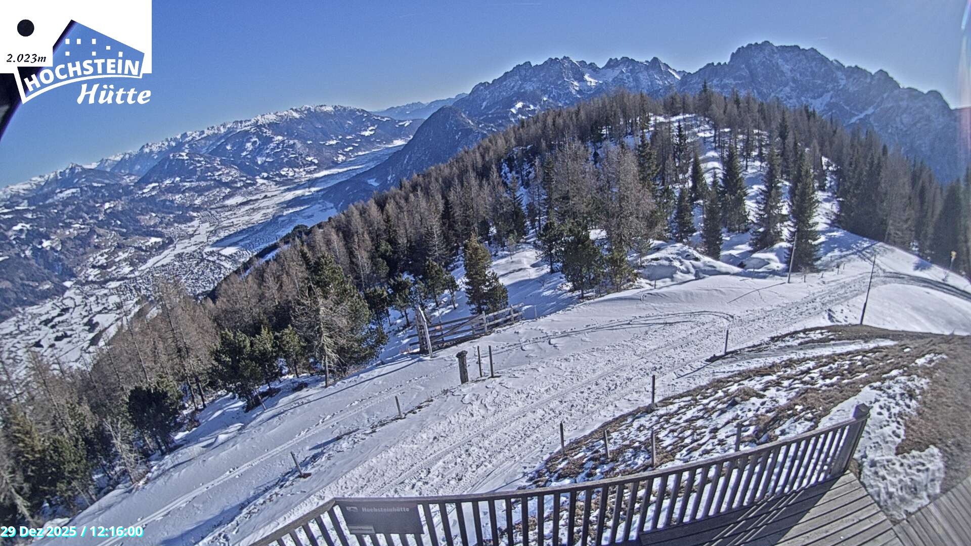 Archiv Foto Webcam Sicht von der Hochsteinhütte auf 2057 Meter