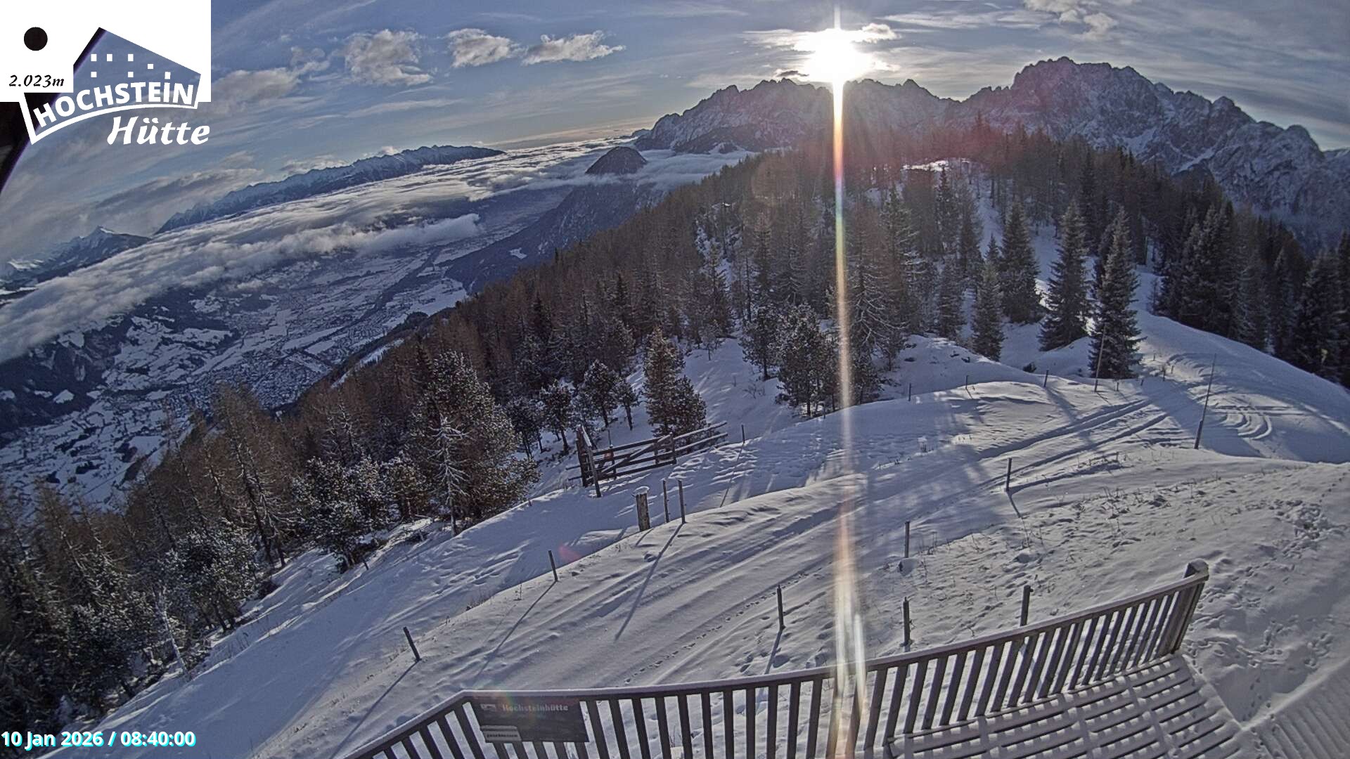 Archiv Foto Webcam Sicht von der Hochsteinhütte auf 2057 Meter