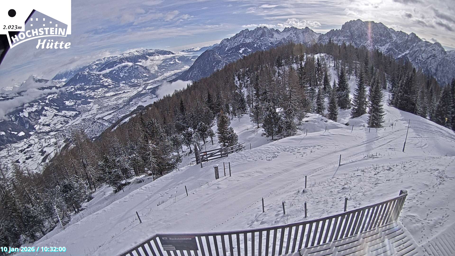 Archiv Foto Webcam Sicht von der Hochsteinhütte auf 2057 Meter