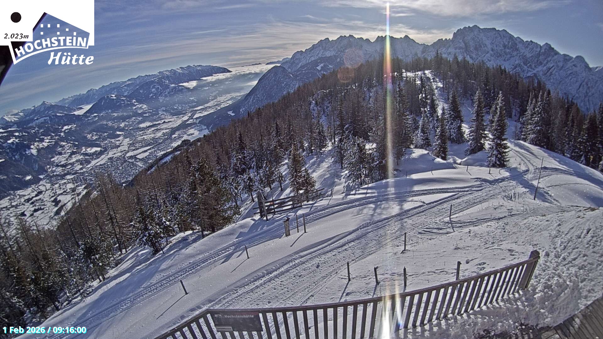 Archiv Foto Webcam Sicht von der Hochsteinhütte auf 2057 Meter