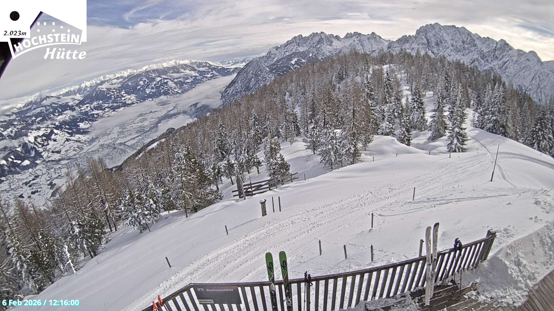 Archiv Foto Webcam Sicht von der Hochsteinhütte auf 2057 Meter