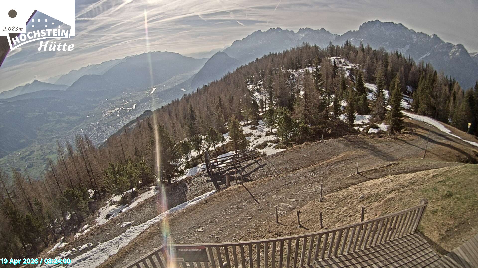 Archiv Foto Webcam Sicht von der Hochsteinhütte auf 2057 Meter