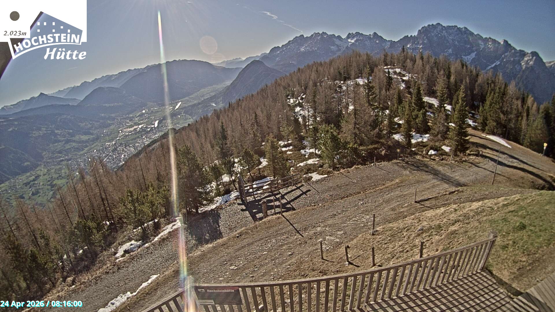 Archiv Foto Webcam Sicht von der Hochsteinhütte auf 2057 Meter