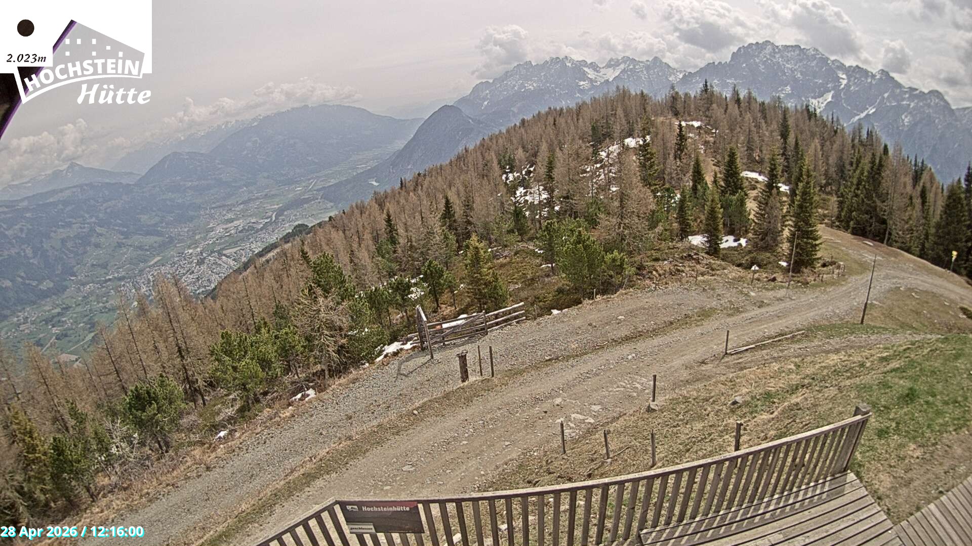 Archiv Foto Webcam Sicht von der Hochsteinhütte auf 2057 Meter