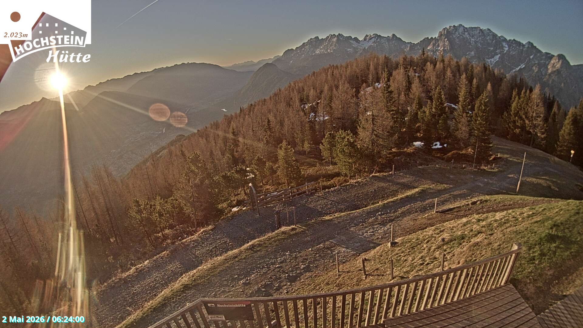 Archiv Foto Webcam Sicht von der Hochsteinhütte auf 2057 Meter