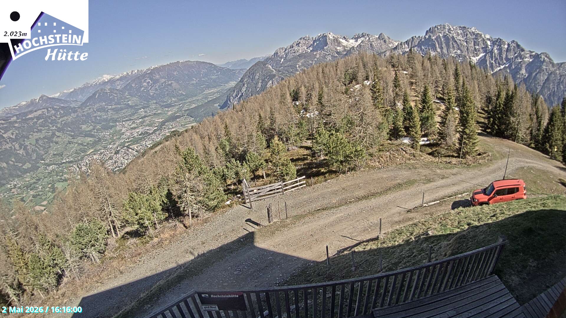 Archiv Foto Webcam Sicht von der Hochsteinhütte auf 2057 Meter