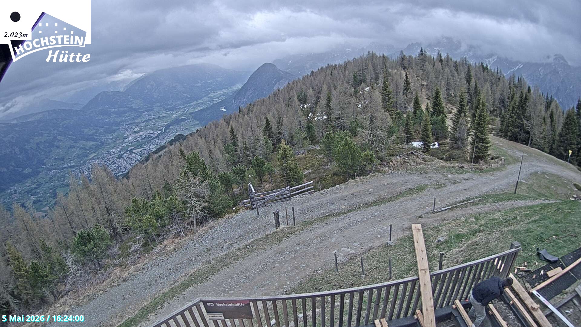Archiv Foto Webcam Sicht von der Hochsteinhütte auf 2057 Meter