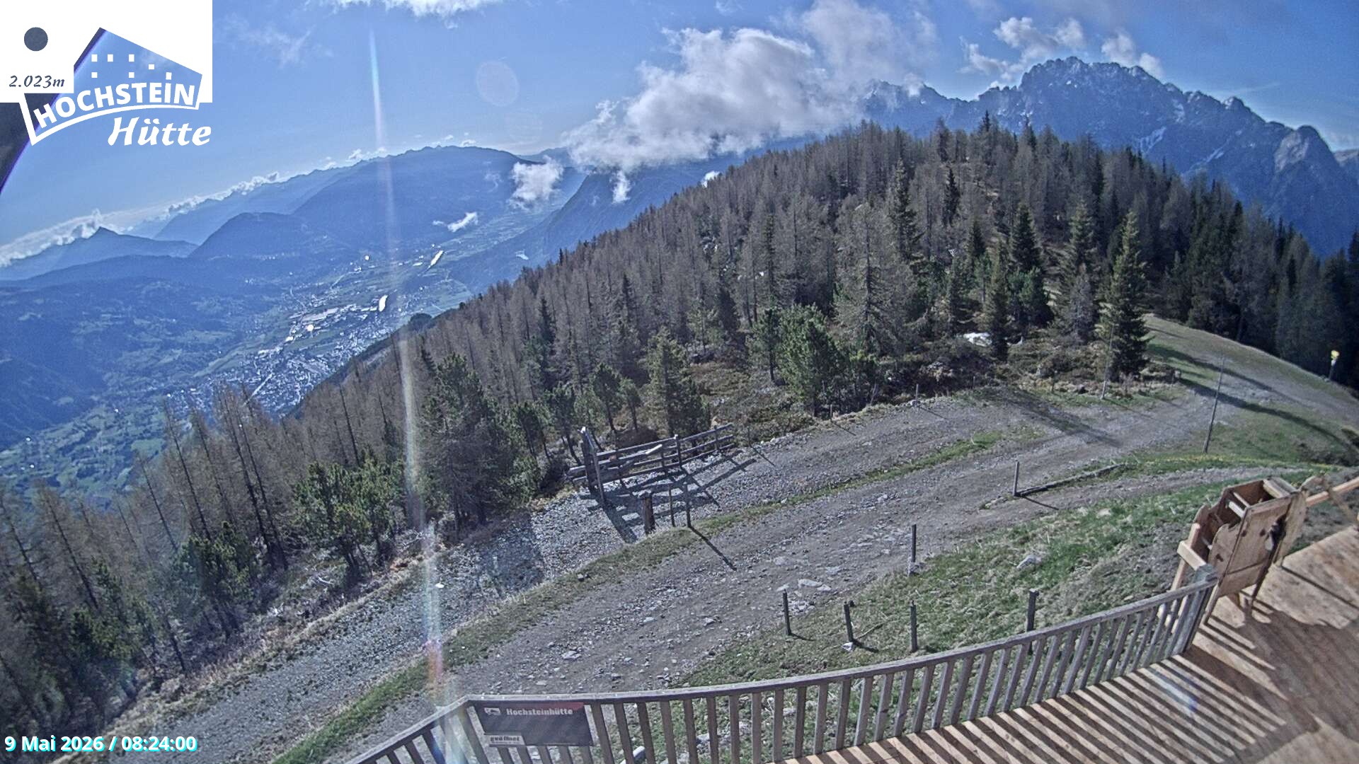 Archiv Foto Webcam Sicht von der Hochsteinhütte auf 2057 Meter