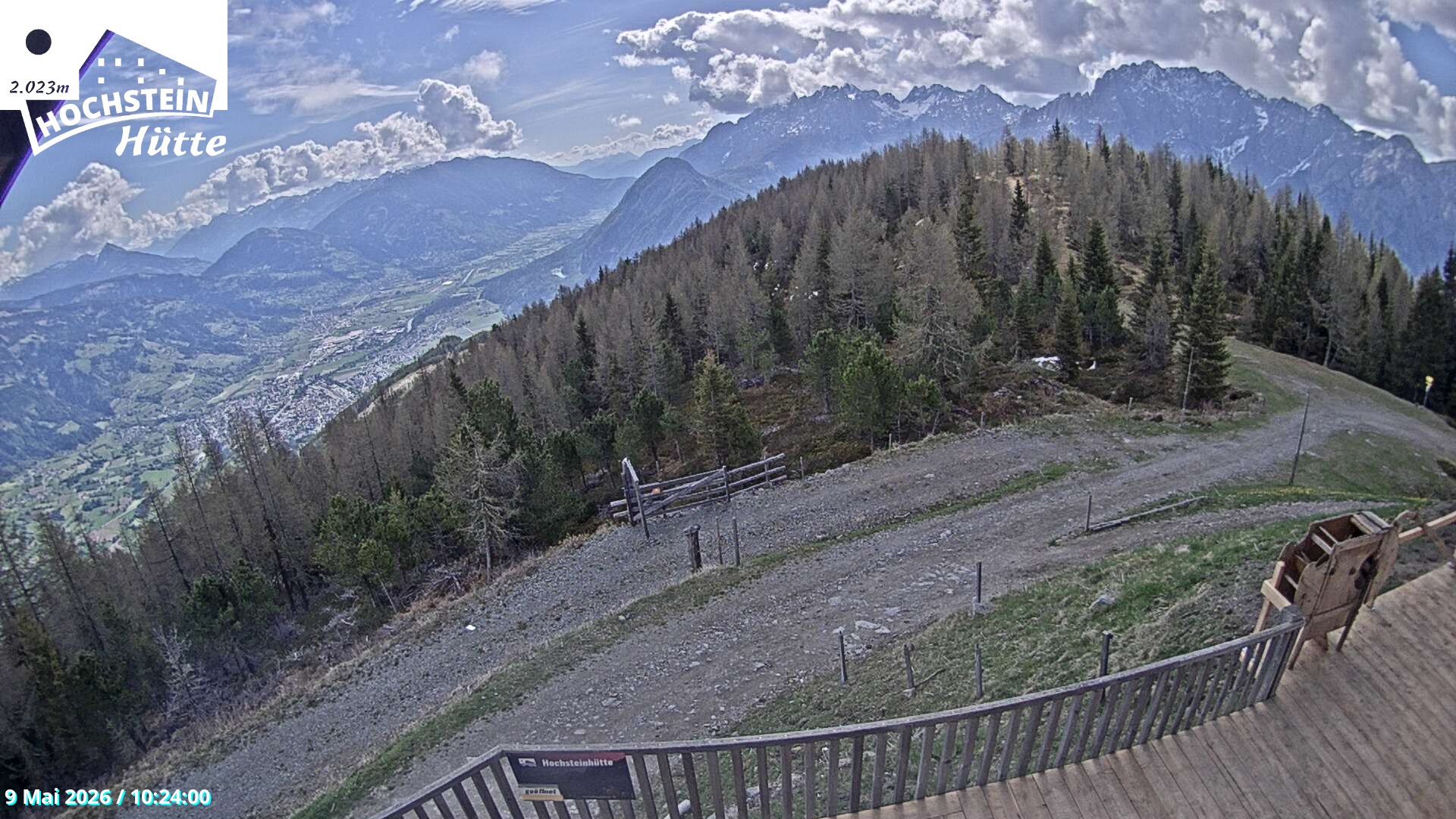 Archiv Foto Webcam Sicht von der Hochsteinhütte auf 2057 Meter