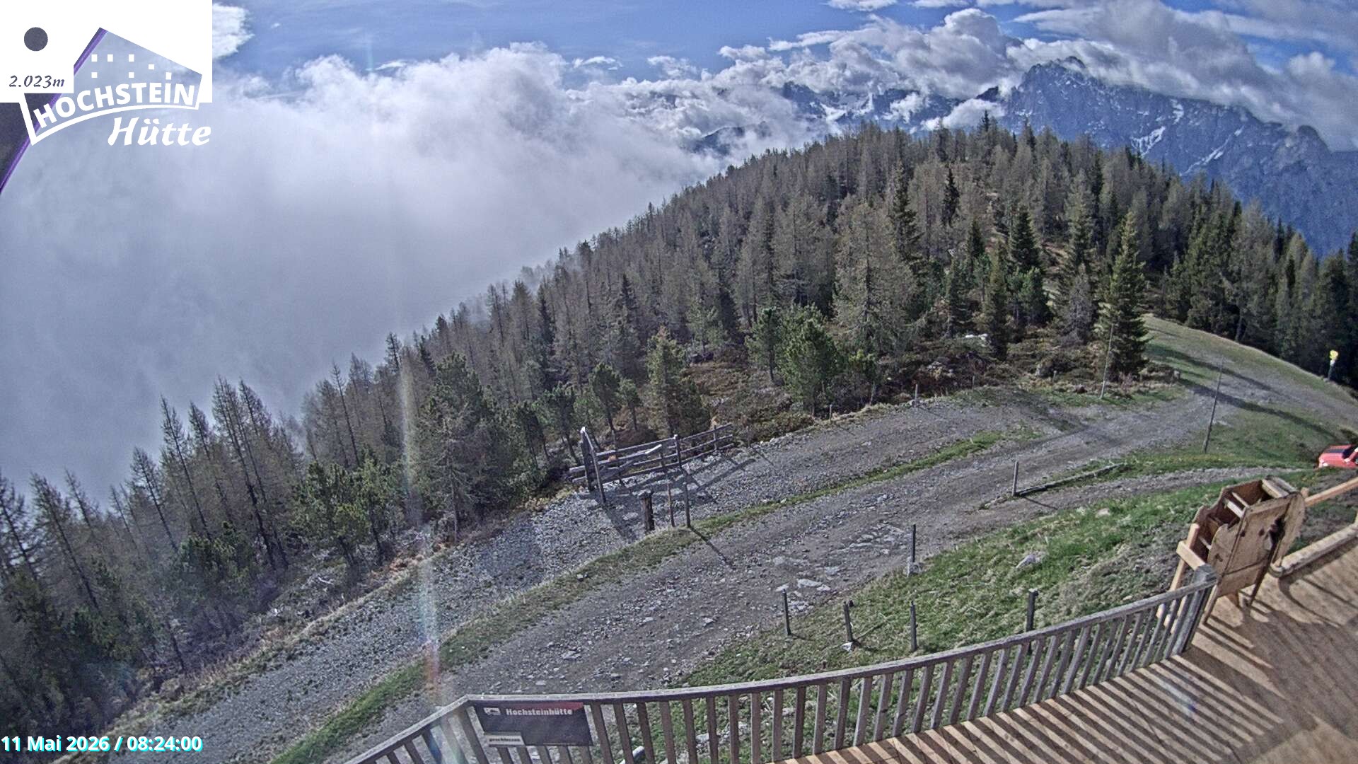 Archiv Foto Webcam Sicht von der Hochsteinhütte auf 2057 Meter