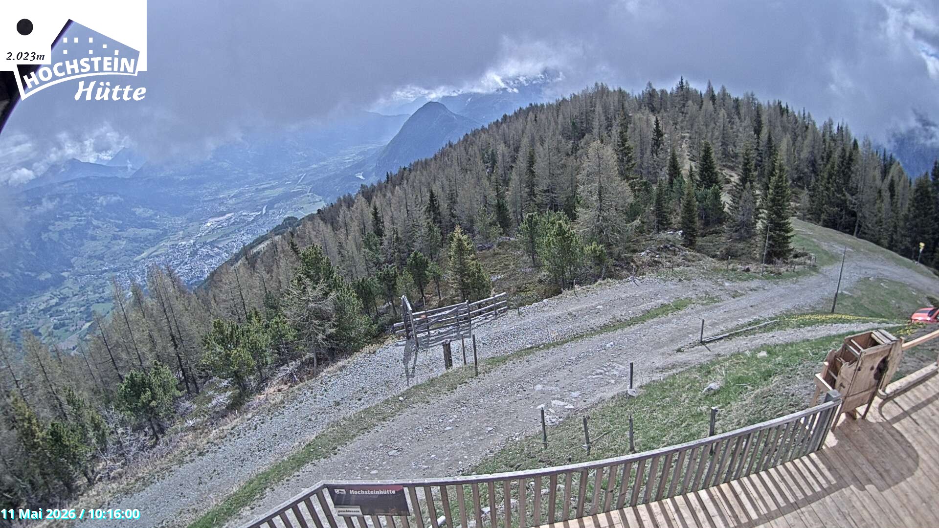 Archiv Foto Webcam Sicht von der Hochsteinhütte auf 2057 Meter