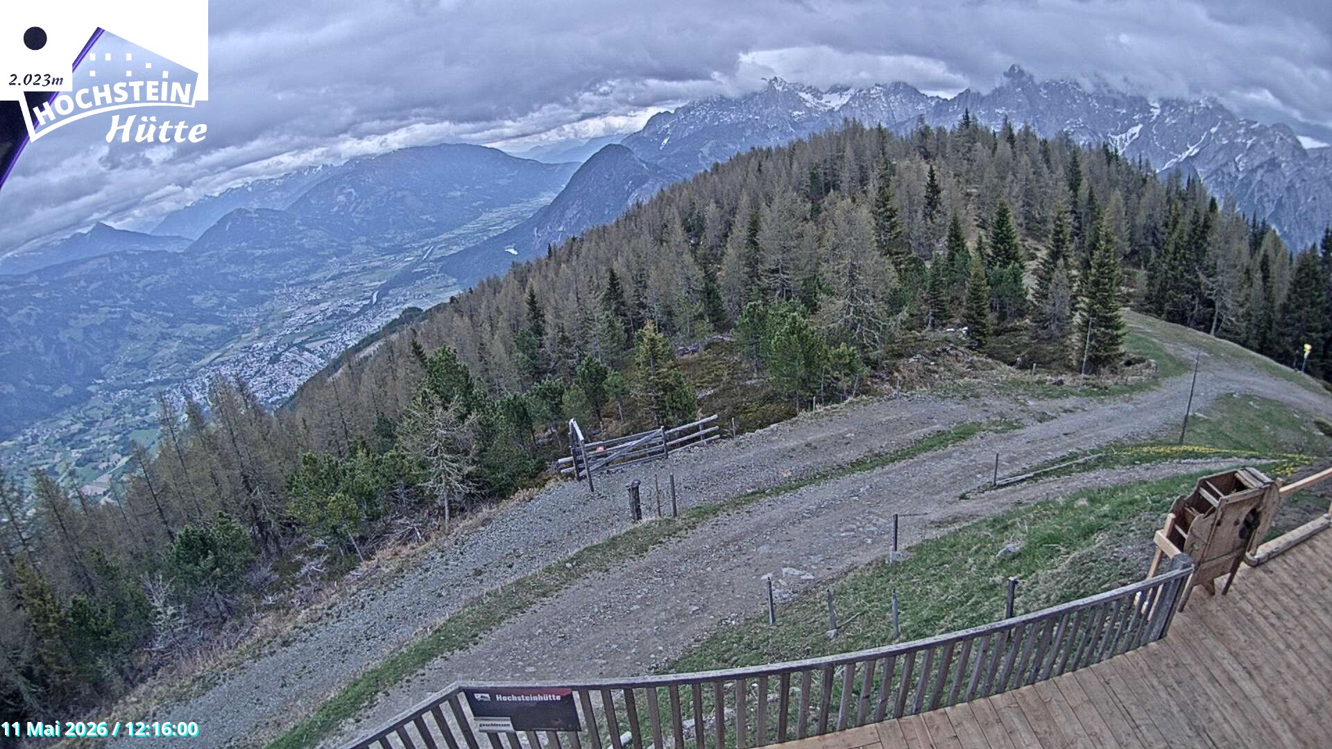 Archiv Foto Webcam Sicht von der Hochsteinhütte auf 2057 Meter