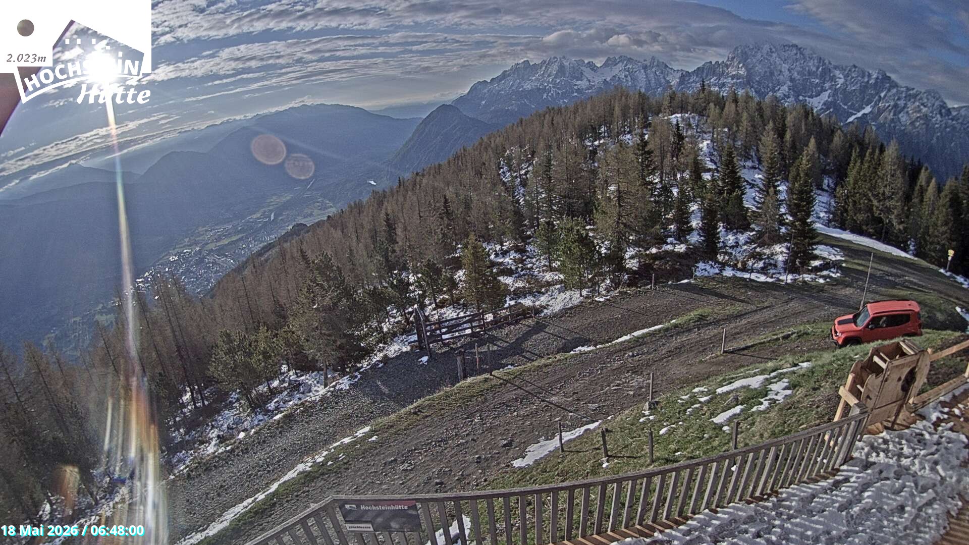 Archiv Foto Webcam Sicht von der Hochsteinhütte auf 2057 Meter