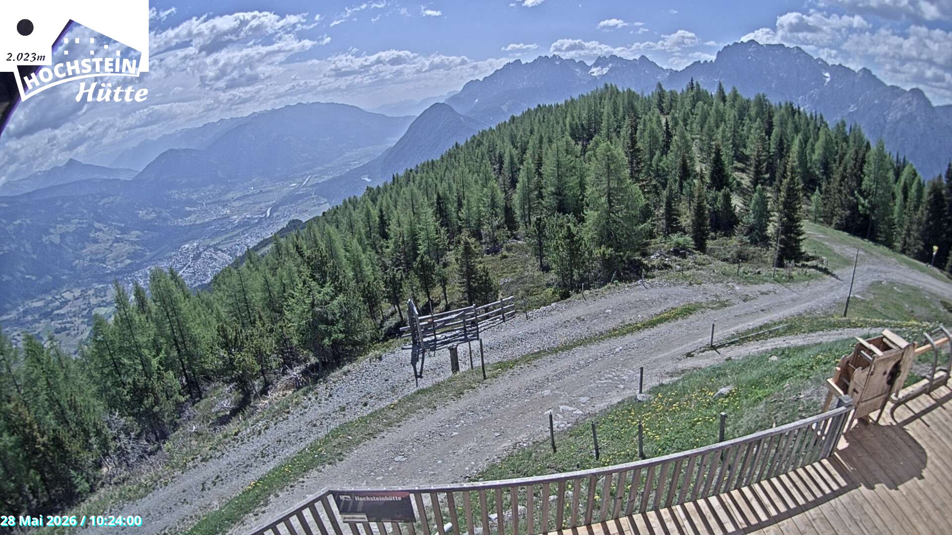 Archiv Foto Webcam Sicht von der Hochsteinhütte auf 2057 Meter