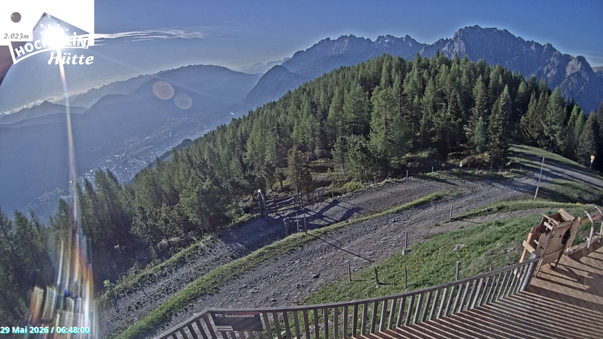 Archiv Foto Webcam Sicht von der Hochsteinhütte auf 2057 Meter