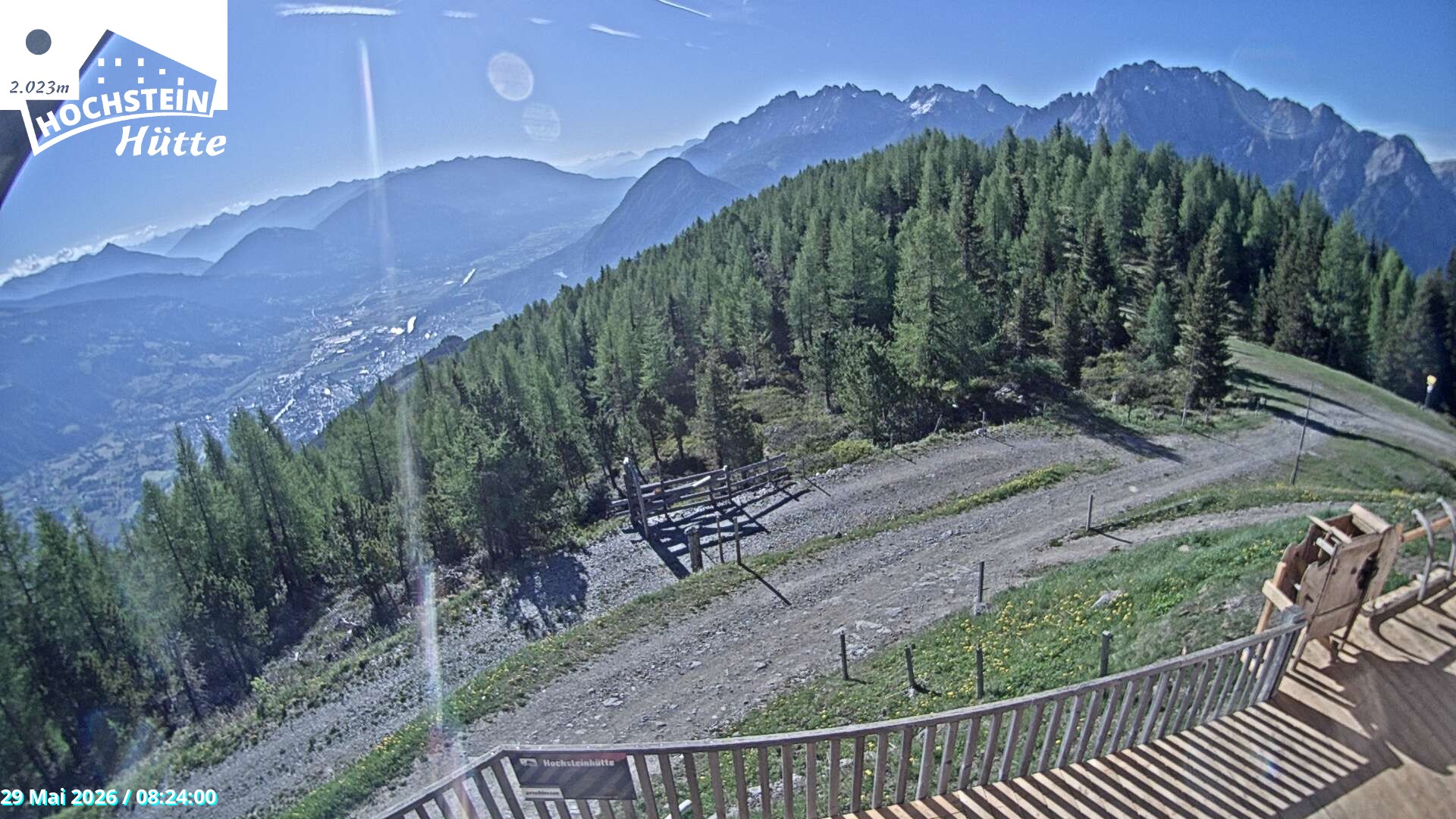 Archiv Foto Webcam Sicht von der Hochsteinhütte auf 2057 Meter