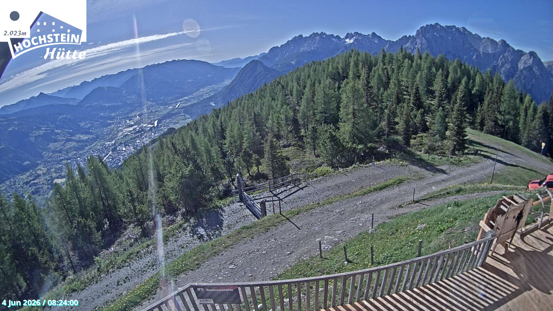 Archiv Foto Webcam Sicht von der Hochsteinhütte auf 2057 Meter