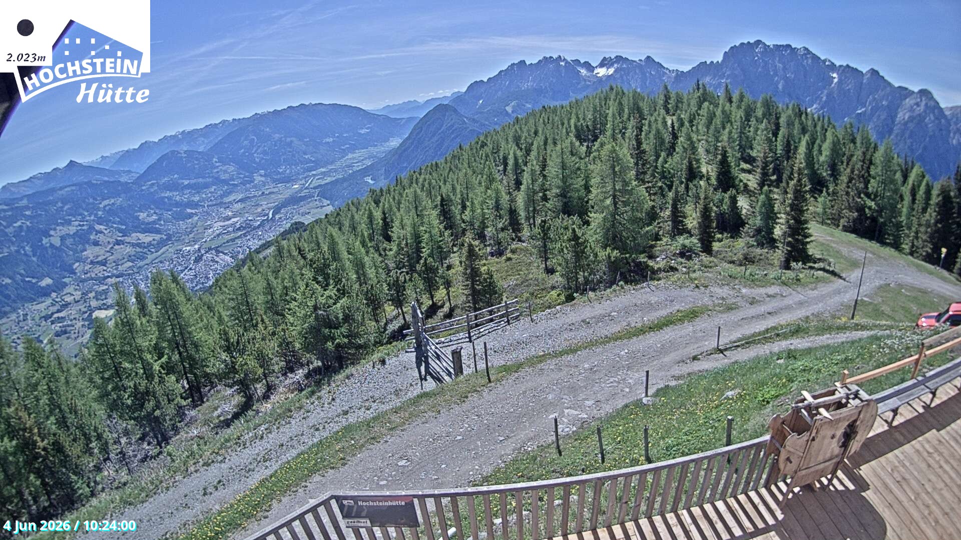 Archiv Foto Webcam Sicht von der Hochsteinhütte auf 2057 Meter