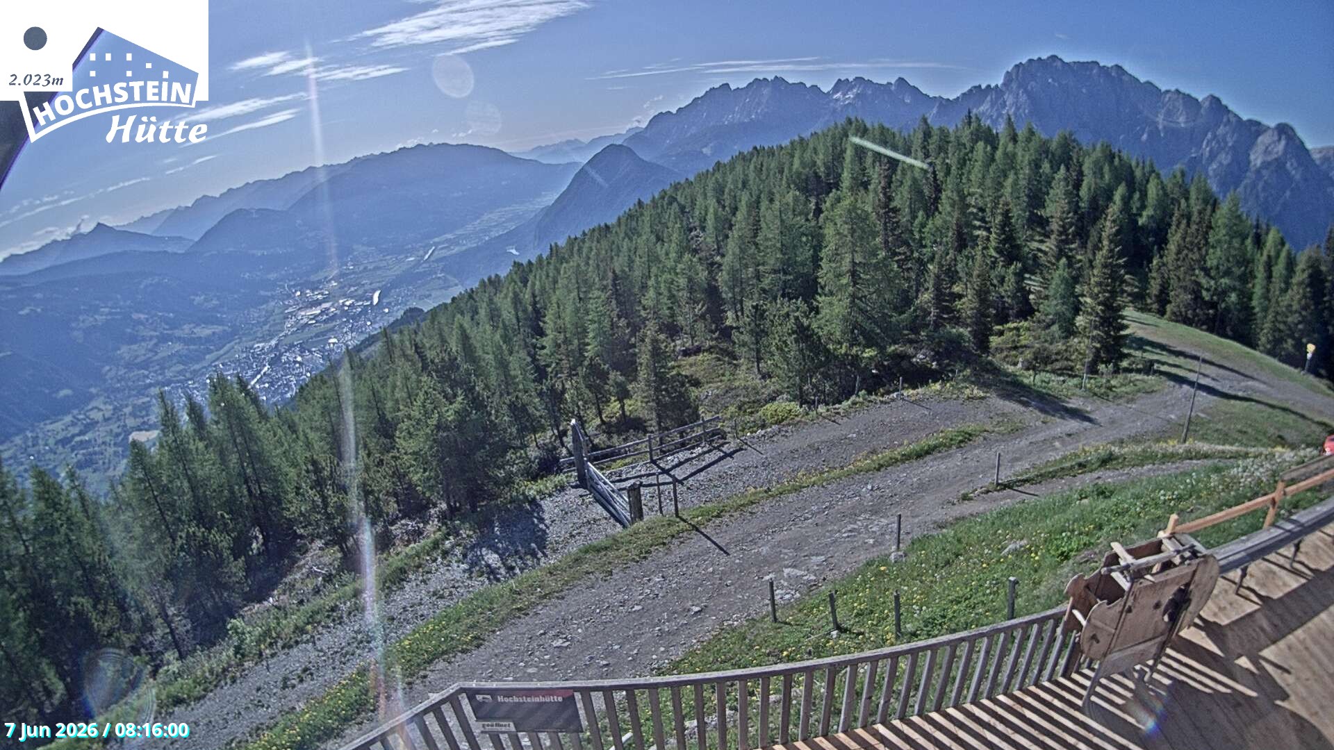 Archiv Foto Webcam Sicht von der Hochsteinhütte auf 2057 Meter