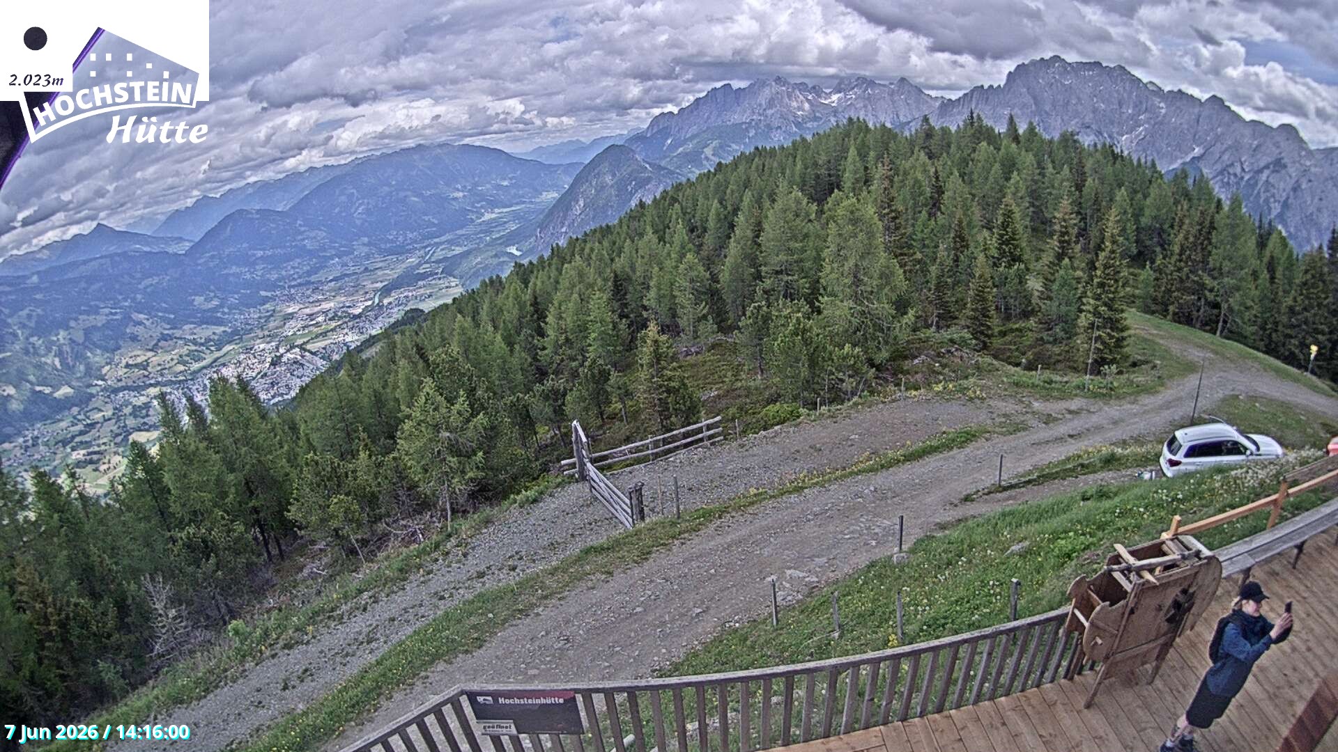 Archiv Foto Webcam Sicht von der Hochsteinhütte auf 2057 Meter
