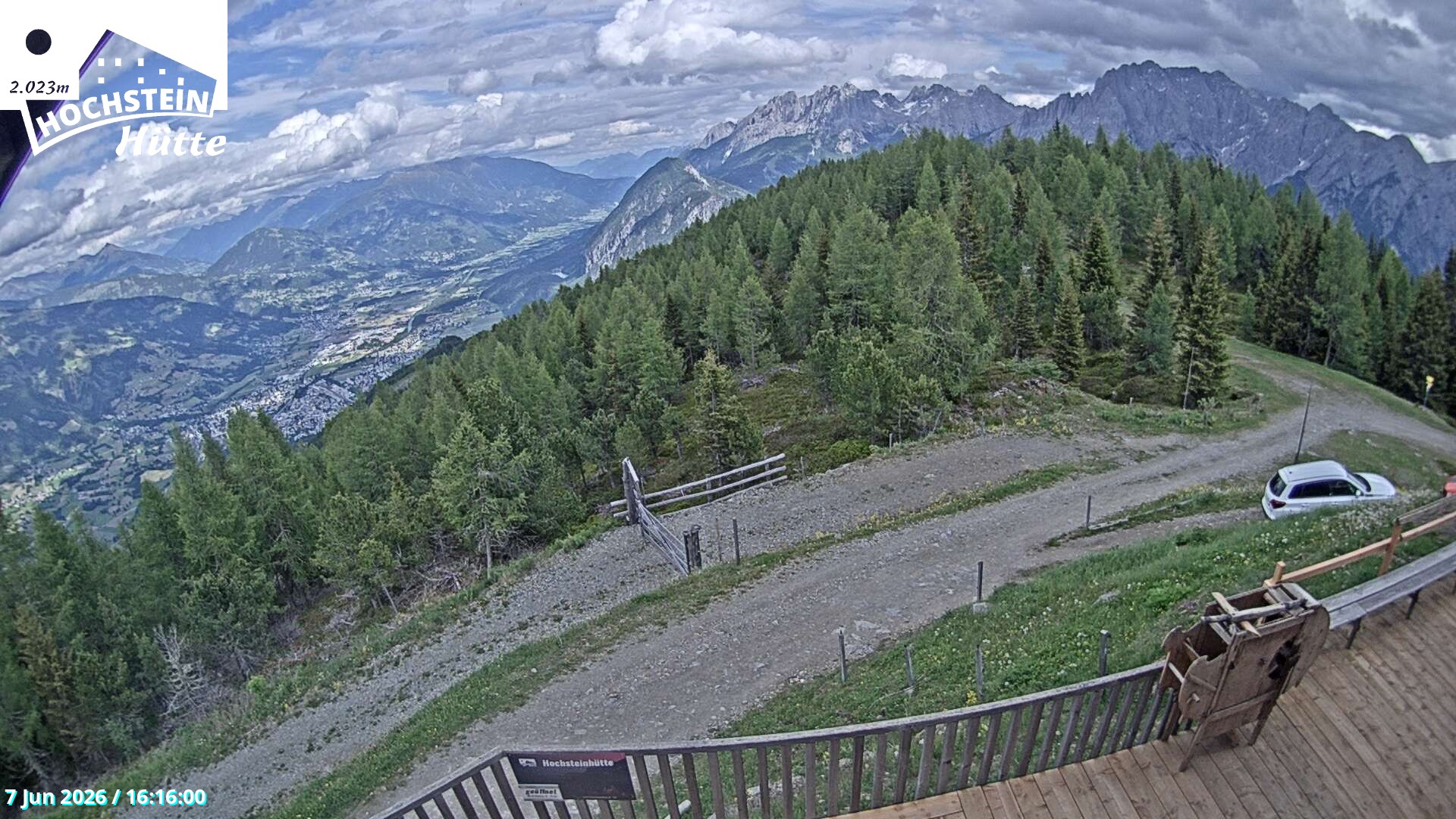 Archiv Foto Webcam Sicht von der Hochsteinhütte auf 2057 Meter