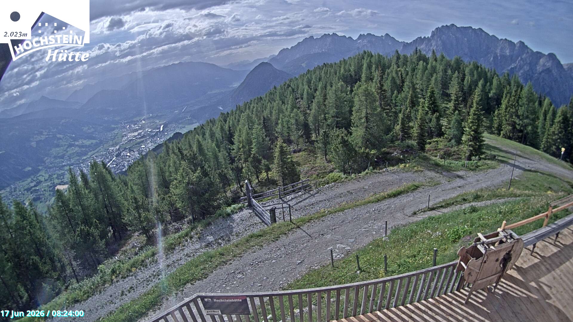 Archiv Foto Webcam Sicht von der Hochsteinhütte auf 2057 Meter
