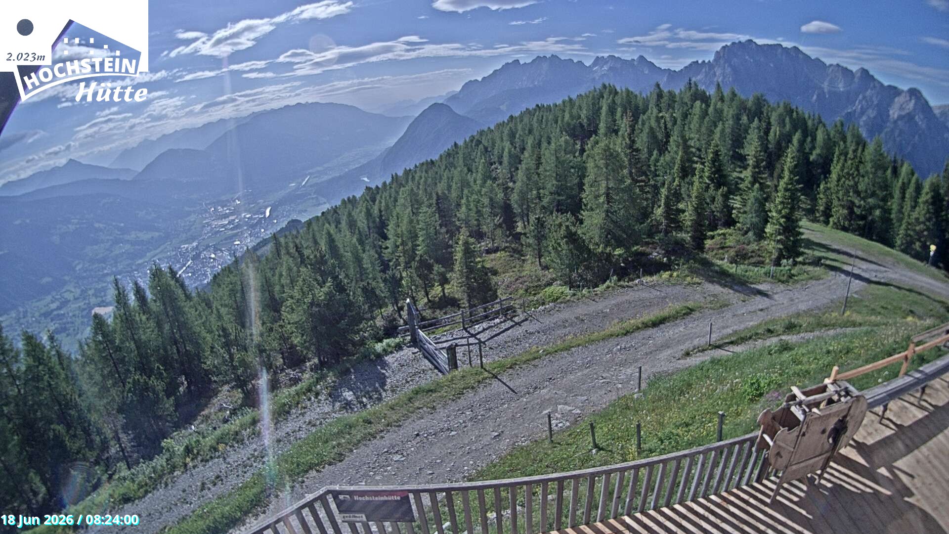 Archiv Foto Webcam Sicht von der Hochsteinhütte auf 2057 Meter
