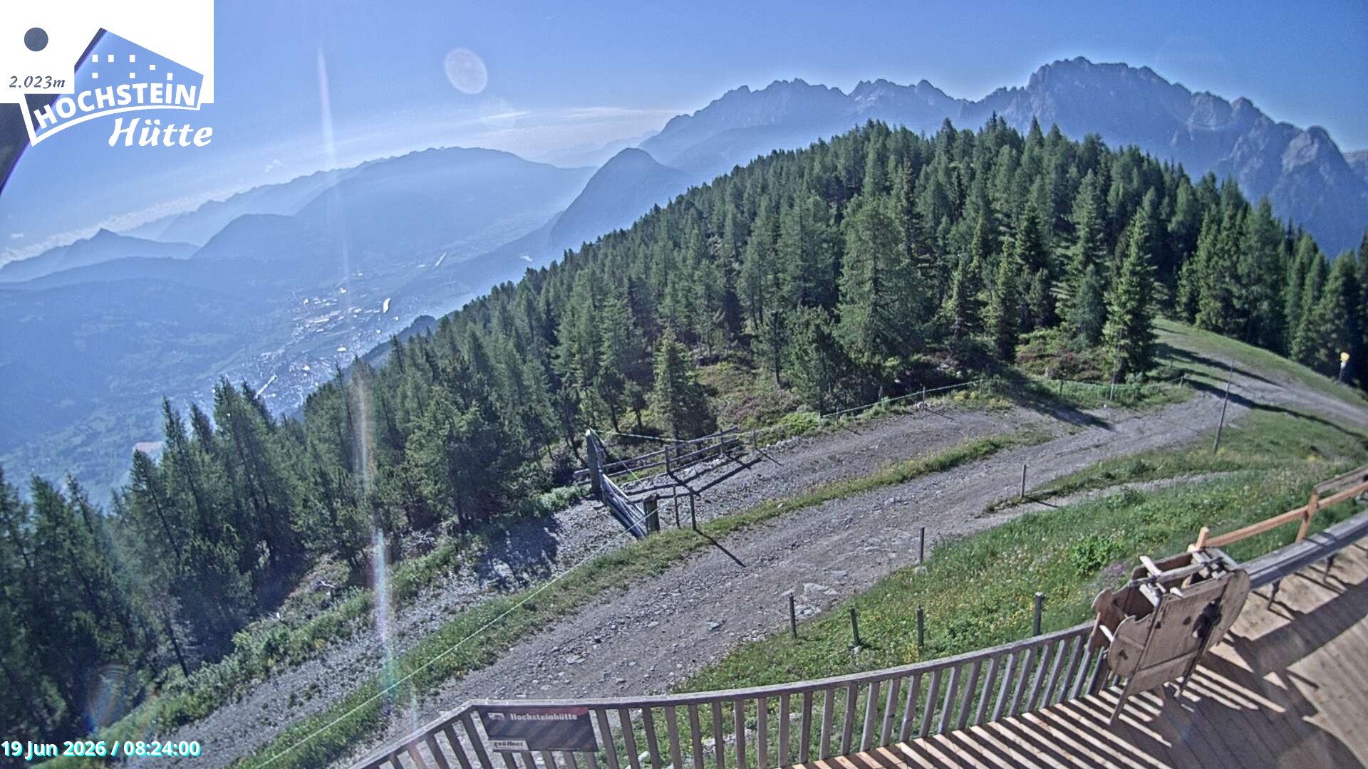 Archiv Foto Webcam Sicht von der Hochsteinhütte auf 2057 Meter