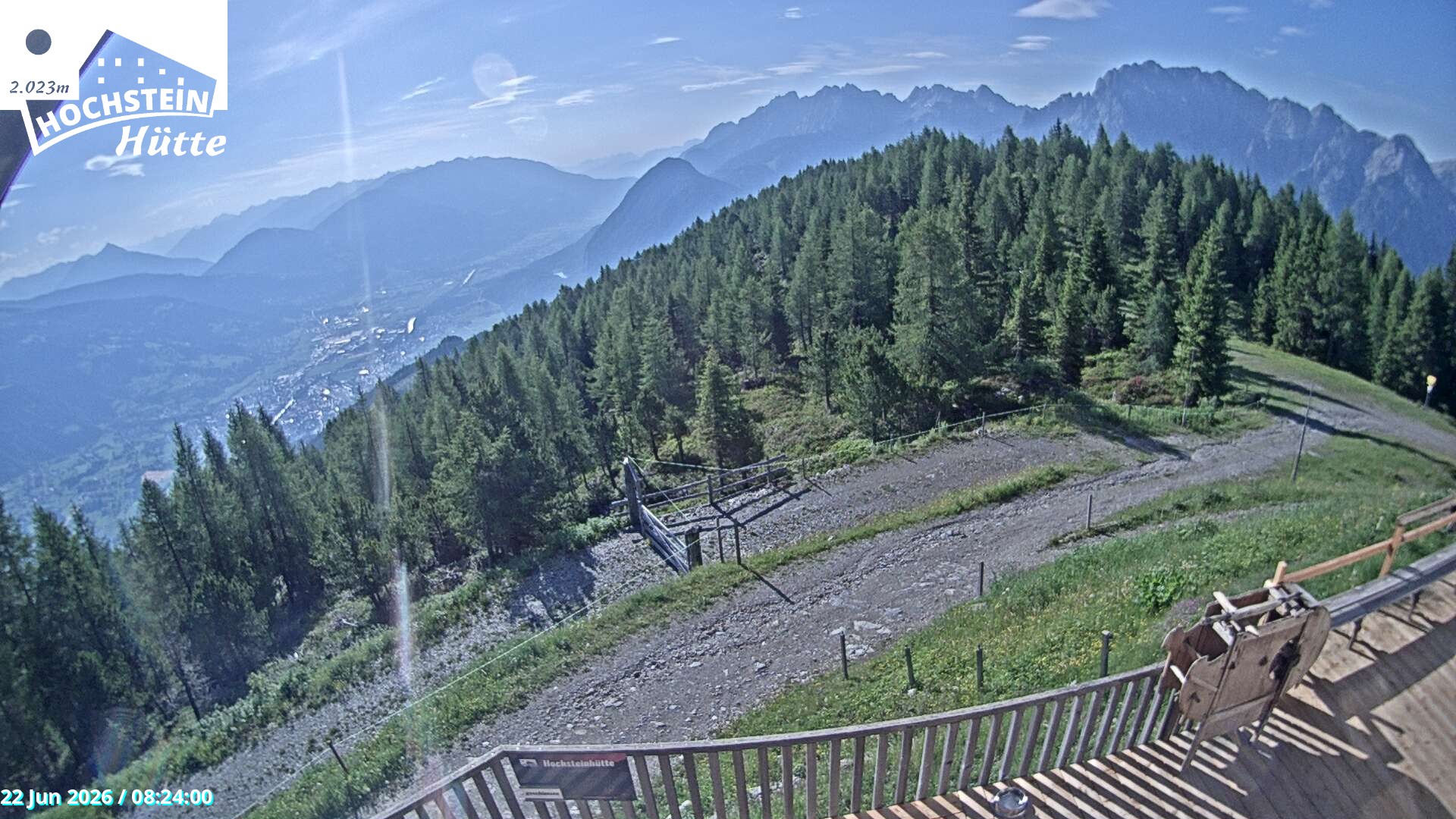 Archiv Foto Webcam Sicht von der Hochsteinhütte auf 2057 Meter