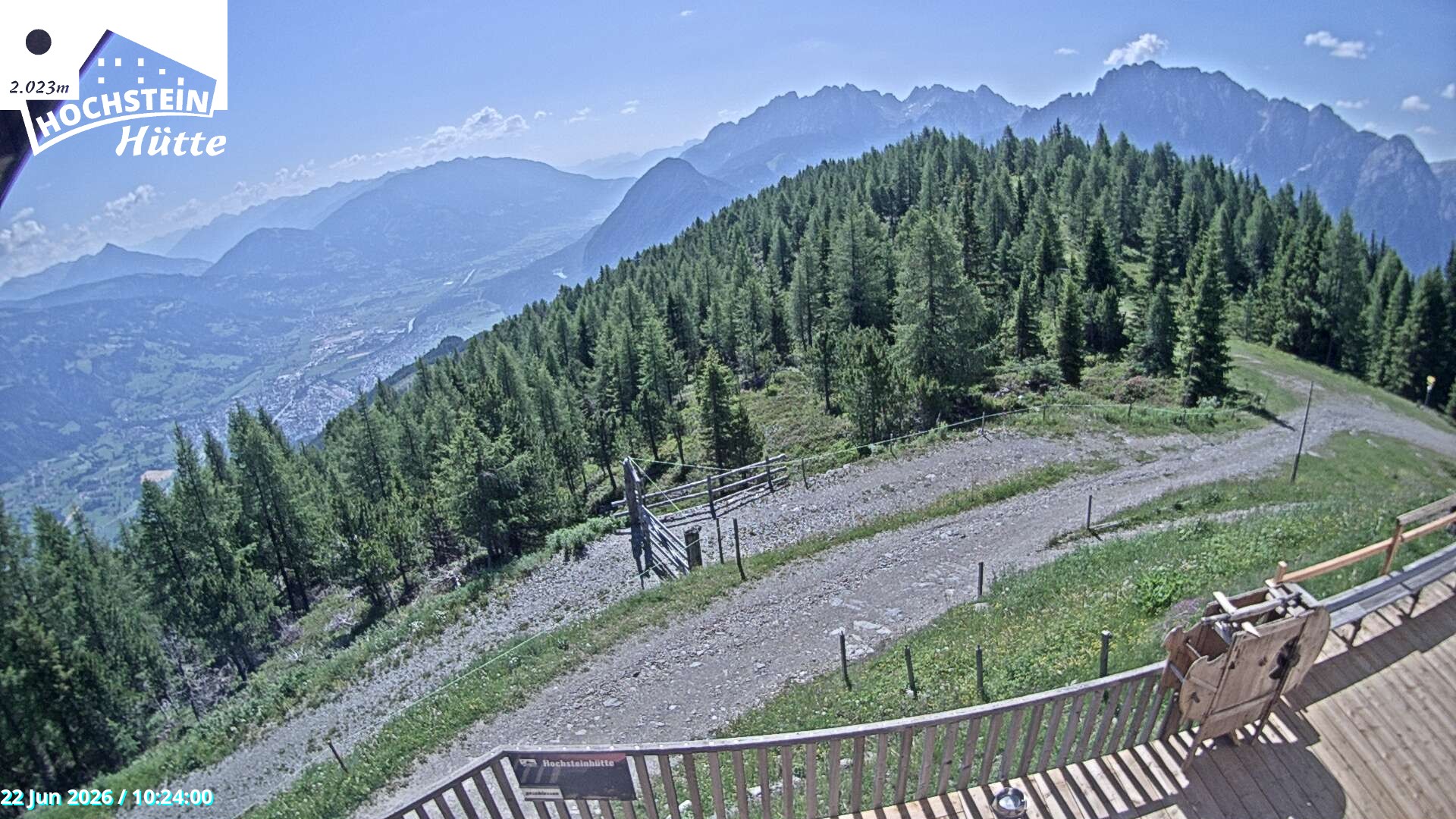 Archiv Foto Webcam Sicht von der Hochsteinhütte auf 2057 Meter