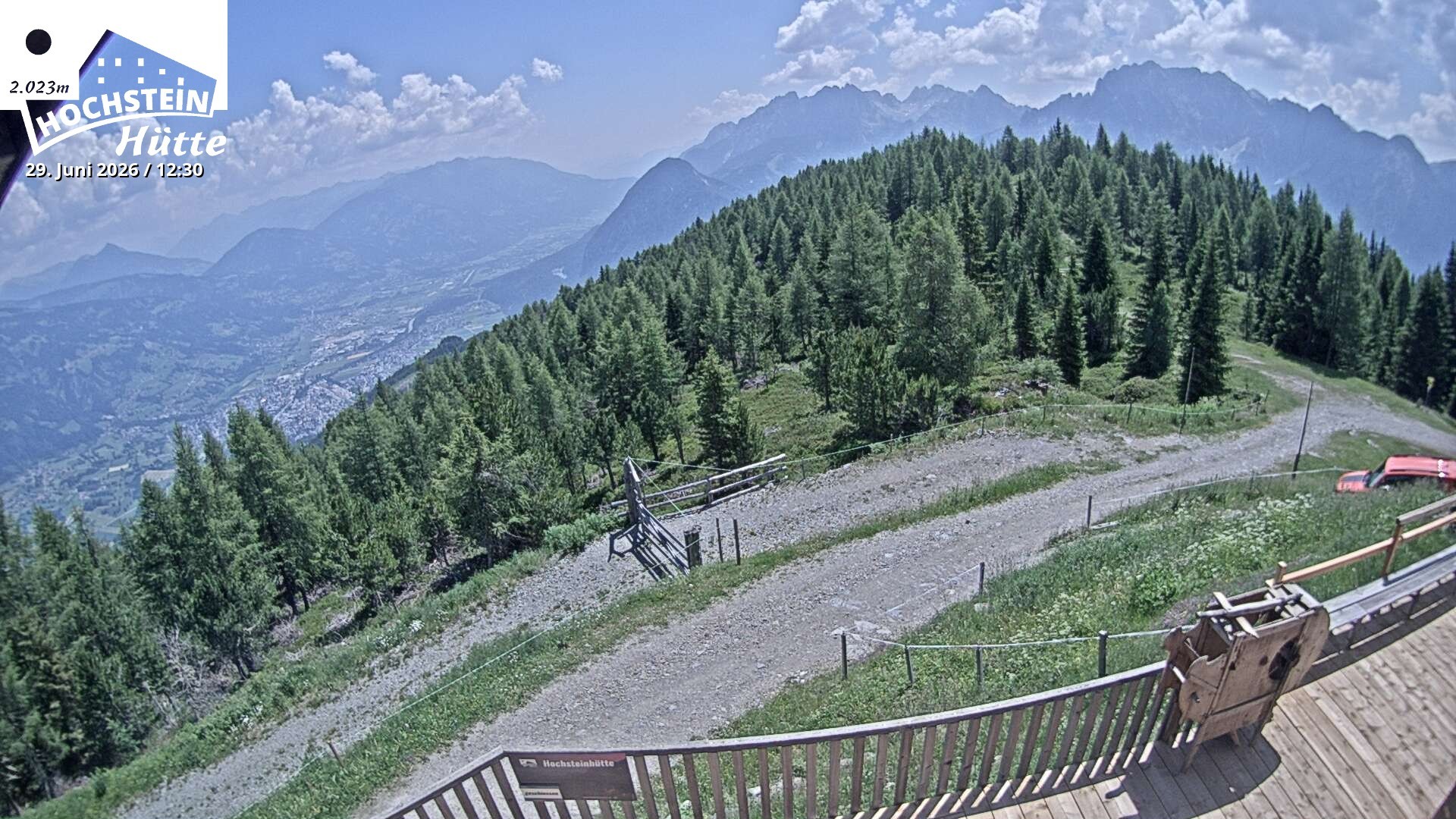 Archiv Foto Webcam Sicht von der Hochsteinhütte auf 2057 Meter