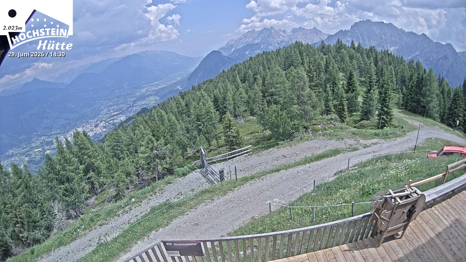 Archiv Foto Webcam Sicht von der Hochsteinhütte auf 2057 Meter